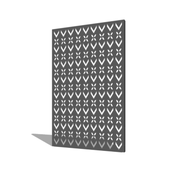 Praškasto lakirane čelični vrtni panel motiv krova kompozicija 1 120 x 6 x 190 cm