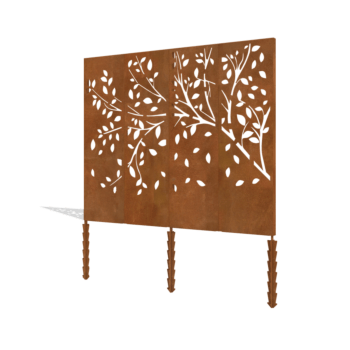 Panel od corten čelika drvo kompletni set 240 x 6 x 190 cm