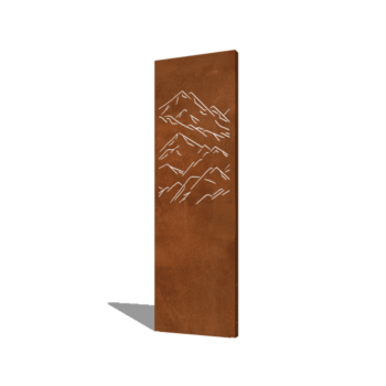 Corten čelični vrtni panel planine kompozicija 1 60 x 6 x 190 cm