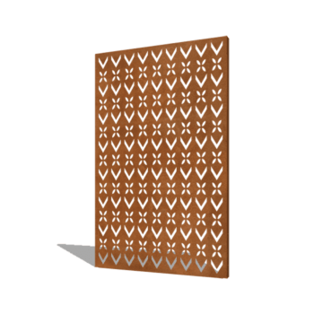 Corten čelični vrtni panel motiv krova kompozicija 1 120 x 6 x 190 cm