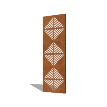 Corten čelični vrtni panel linije kompozicija 4 60 x 6 x 190 cm