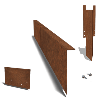 Corten čelične rubnjaci za travnjak kutno 22 cm kompletnu set po 15 metara
