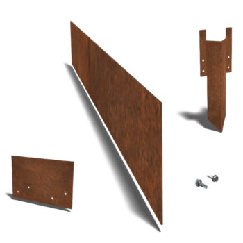 Corten čelične rubnjaci za travnjak ravno 15 cm cijeli set po 15 metara