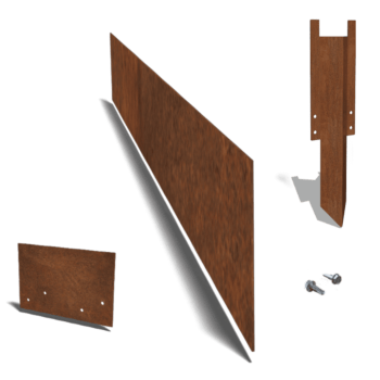 Corten čelične rubnjaci za travnjak ravno 25 cm cjeloviti set po 15 metara