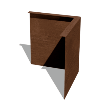 Corten čelične rubnjaci za travnjak kutno 34 cm vanjski kut