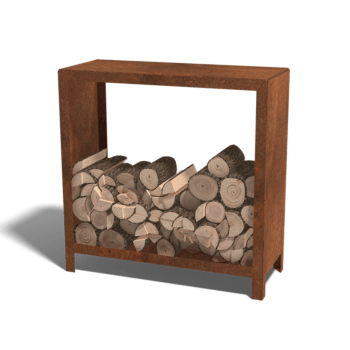 Corten čelično spremište za drva Indiana 100 x 100 x 40 cm
