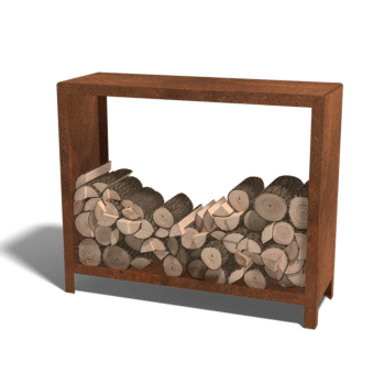 Corten čelično spremište za drva Indiana 100 x 120 x 40 cm