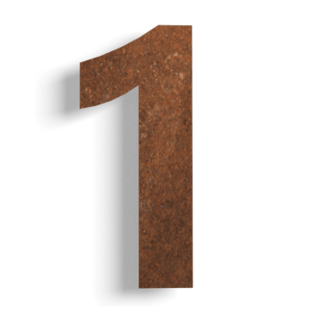 Corten čelik (ploča)kućni brojevi 1 - 15 cm