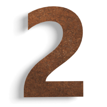 Corten čelik (ploča)kućni brojevi 2 - 15 cm