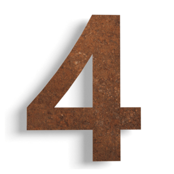 Corten čelik (ploča)kućni brojevi 4 - 15 cm