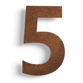 Corten čelični kućni broj 5 - 15 cm