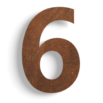 Corten čelični kućni broj 6 - 15 cm