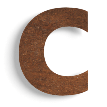 Corten čelik (ploča)kućni brojevi c - 10 cm
