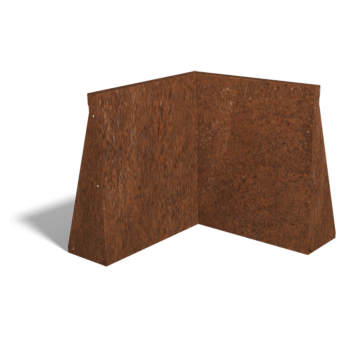 Corten čelični potporni zid unutarnji kut 50 x 50 cm (visina 60 cm)