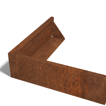 Corten čelični potporni zid vanjski kut 100 x 100 cm (visina 30 cm)