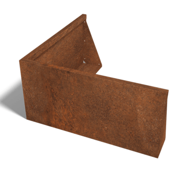 Corten čelični potporni zid vanjski kut 100 x 100 cm (visina 50 cm)