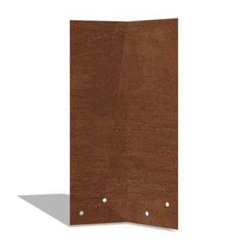 Corten čelik spojna ploča 45º visok 34 - 37,5 cm
