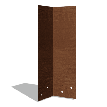 Corten čelik spojna ploča 90º srednje visoko 34 - 37,5 cm