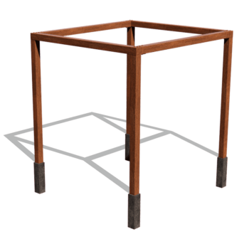 Corten čelična pergola kvadrat sustav 274 x 250 cm