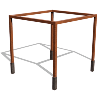 Corten čelična pergola kvadrat sustav 324 x 300 cm