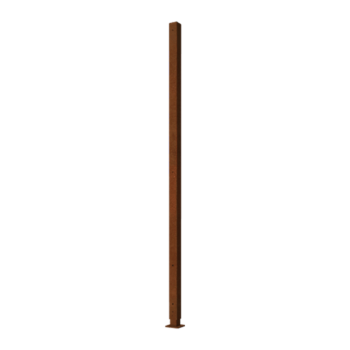 Corten čelični stup kut s ravna baza 190 x 6 x 6 cm