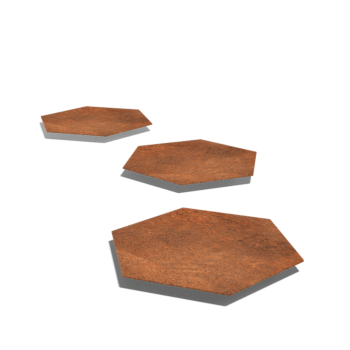Corten čelična vrtna podna ploča Hexagon 50