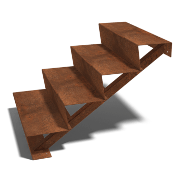Corten čelične stepenice New York 4-stepenica (širina 80 cm)