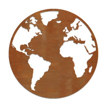 Corten čelična zidna dekoracija Zemlja