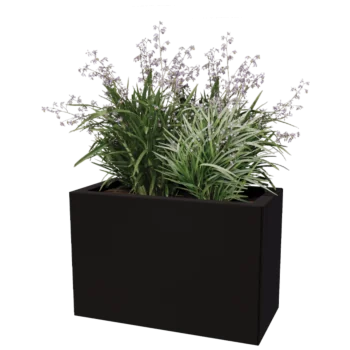 Čelična tegla za cvijeće - Pravokutnik - 60 x 30 x 40 cm - Druga RAL boja - S donjom pločom - S kotačima