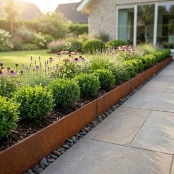 Corten čelik vrtnog ruba - Zgnječen - Visina 13 cm - 150 cm