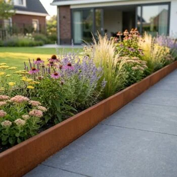 Corten čelik vrtnog ruba - Savijen - Visina 12 cm - 150 cm