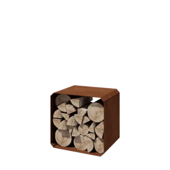 Corten čelik spremište za drva - Colorado 1 komad - 40 x 40 x 40 cm