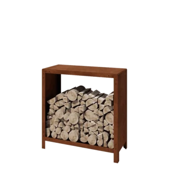 Corten čelik spremište za drva - Indiana - 100 x 40 x 100 cm