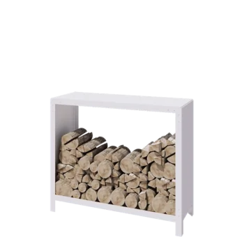Čelično spremište za drva - Indiana - 120 x 40 x 100 cm - RAL9010 mat (bijela)