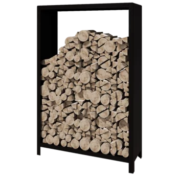 Čelično spremište za drva - Indiana - 120 x 40 x 180 cm - RAL9005 mat (crna)