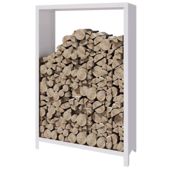 Čelično spremište za drva - Indiana - 120 x 40 x 180 cm - RAL9010 mat (bijela)