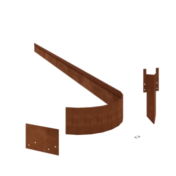 Corten čelik vrtnog ruba - Zgnječen FLEX - Visina 13 cm - Kompletan set 24 metru
