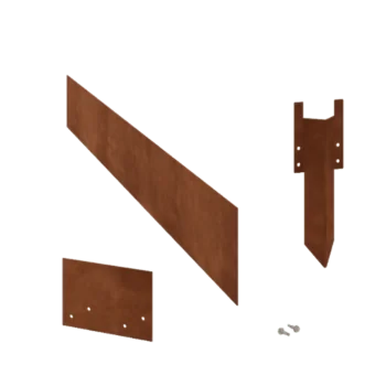 Corten čelik vrtnog ruba - Ravno - Visina 15 cm - Kompletan set 24 metru