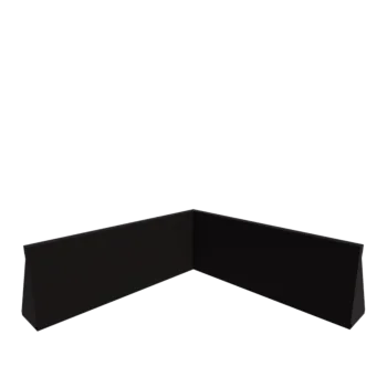 Čelični potporni zid - Unutarnji kut - 100 x 100 x 40 cm - RAL9005 mat (crna)