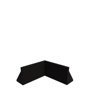 Čelični potporni zid - Unutarnji kut - 50 x 50 x 30 cm - RAL9005 mat (crna)