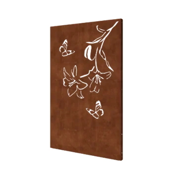 Corten čelik panel - Ljiljan - 120 x 6 x 190 cm