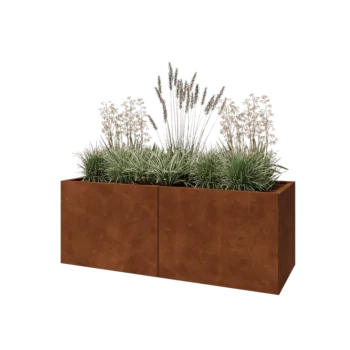 Corten čelik tegla za cvijeće XXL - Pravokutnik - 160 x 60 x 60 cm - S donjom pločom