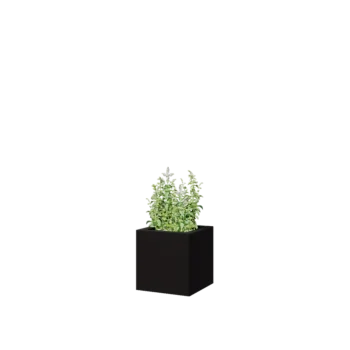 Čelična tegla za cvijeće - Kvadrat - 30 x 30 x 30 cm - RAL9005 mat (crna) - Bez donje ploče