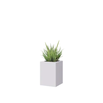 Čelična tegla za cvijeće - Kvadrat - 30 x 30 x 40 cm - RAL9010 mat (bijela) - S donjom pločom
