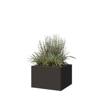 Čelična tegla za cvijeće - Kvadrat - 60 x 60 x 40 cm - Druga RAL boja - S donjom pločom