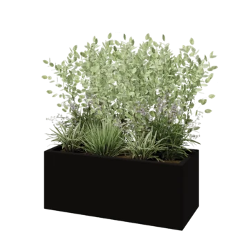 Stakloplastična tegla za cvijeće - Pravougaonik - 100 x 40 x 40 cm - RAL9005 mat (crna) - S dnom