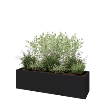 Stakloplastična tegla za cvijeće - Pravougaonik - 150 x 40 x 40 cm - RAL7016 mat (antracit siva) - S dnom