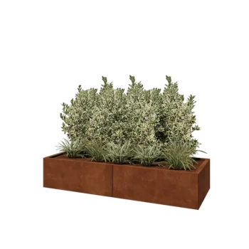 Corten čelik tegla za cvijeće XXL - Pravokutnik - 160 x 60 x 30 cm - S donjom pločom