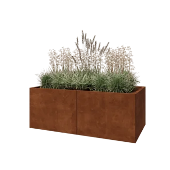Corten čelik tegla za cvijeće XXL - Pravokutnik - 160 x 80 x 60 cm - S donjom pločom