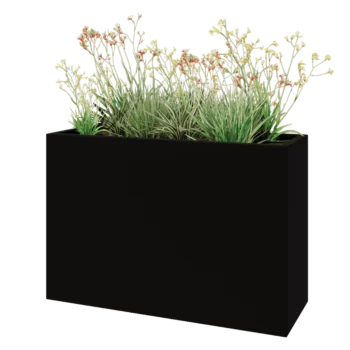 Stakloplastična tegla za cvijeće - Pravougaonik - 120 x 40 x 80 cm - RAL9005 mat (crna) - S dnom